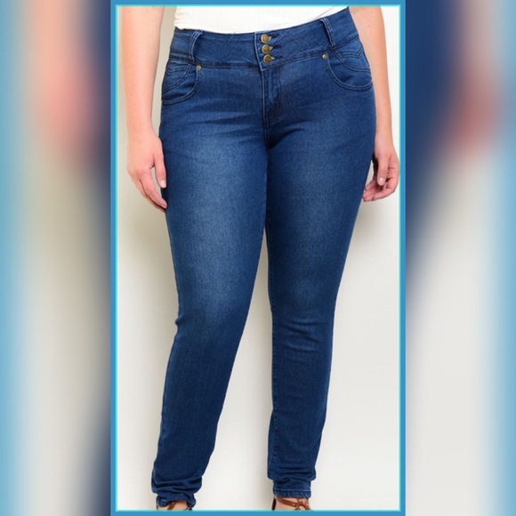 Kaba Denim - NEW Dark Denim Pleated Back Plus Size 18